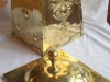 art nouveau brass coal box lid