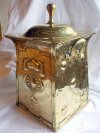 art nouveau brass coal box side view